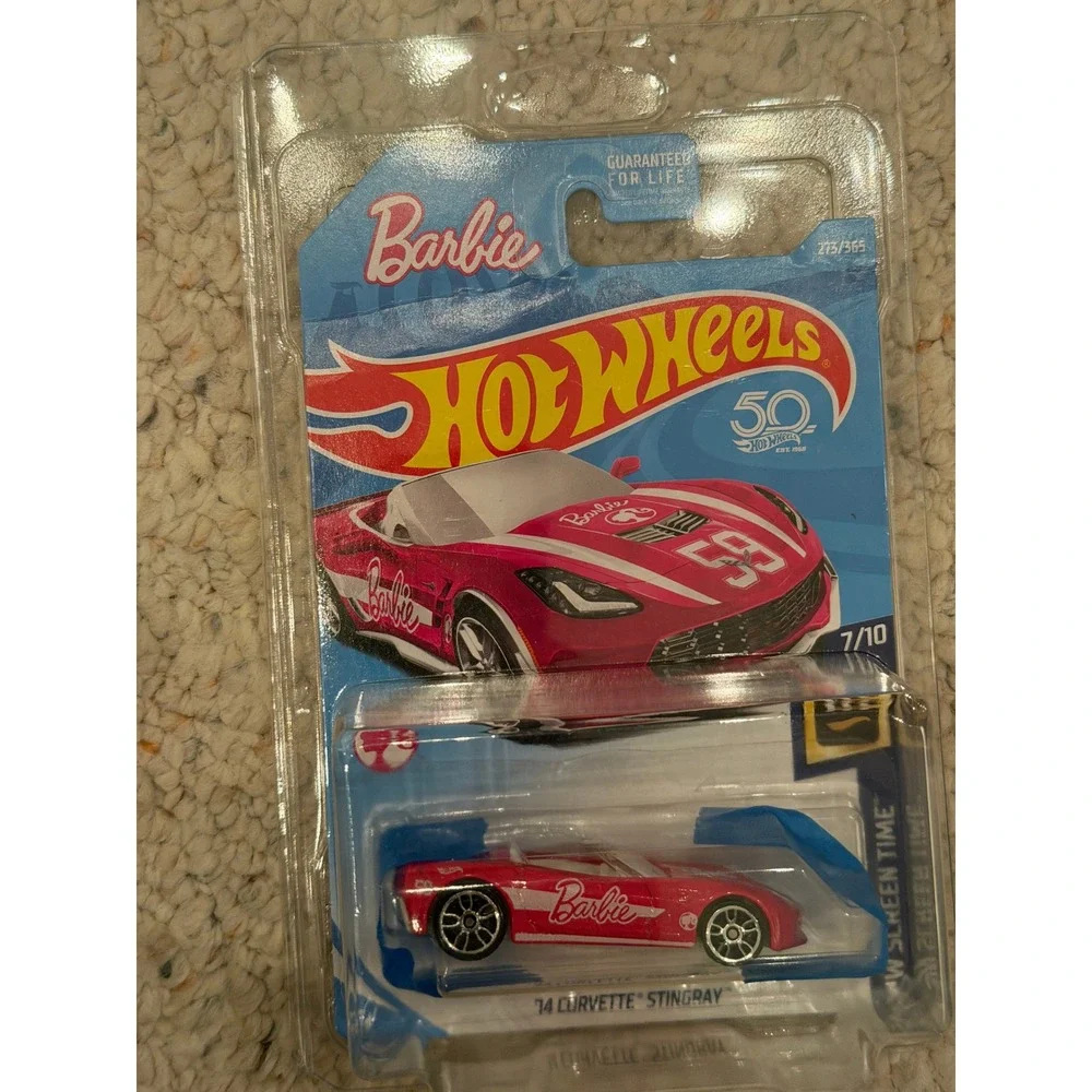 Hot Wheels '14 Corvette Stingray 1:64 Pink Barbie HW Screen Time Toy Car NWT